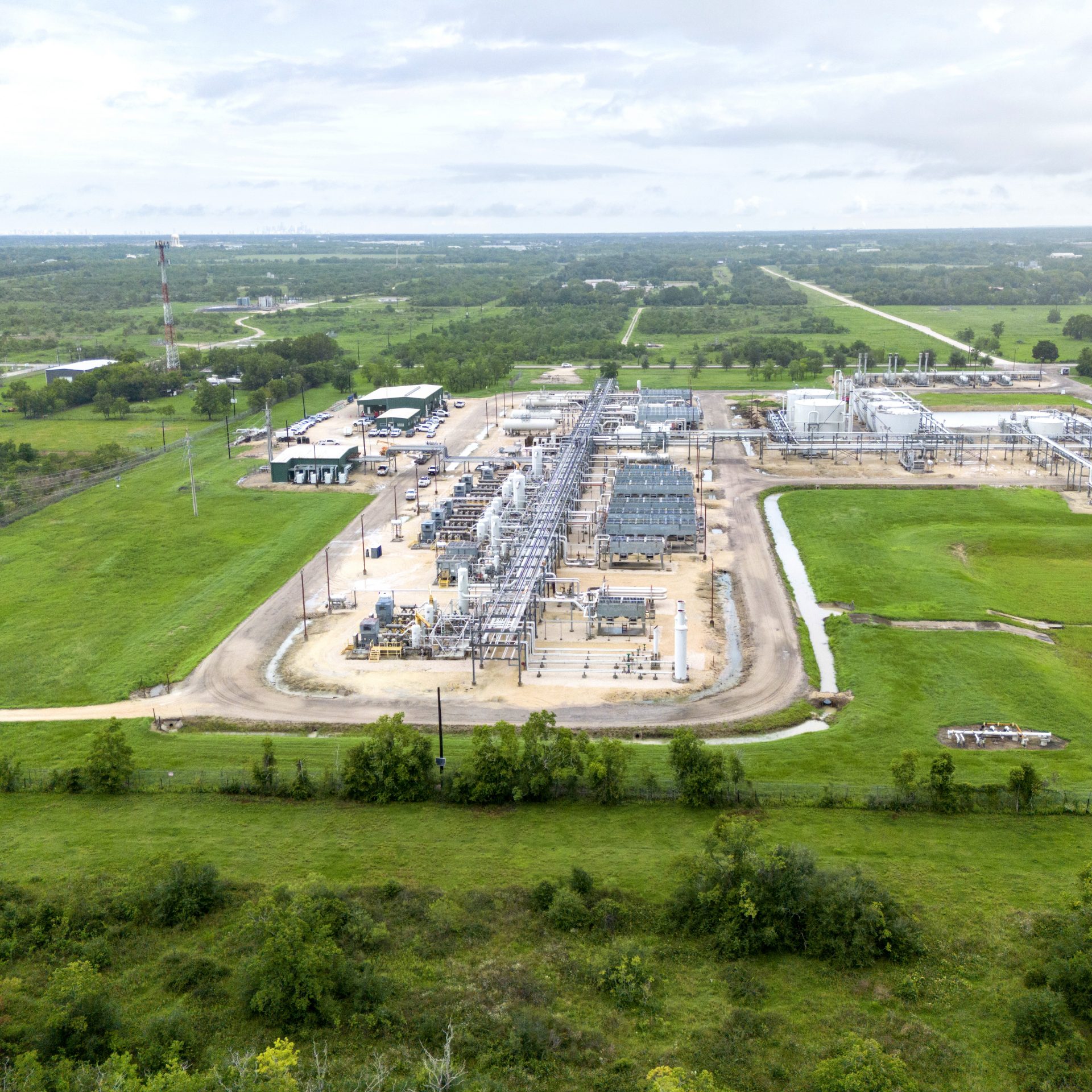 An aerial photo of one of Denbury's operations in the gulf coast region.