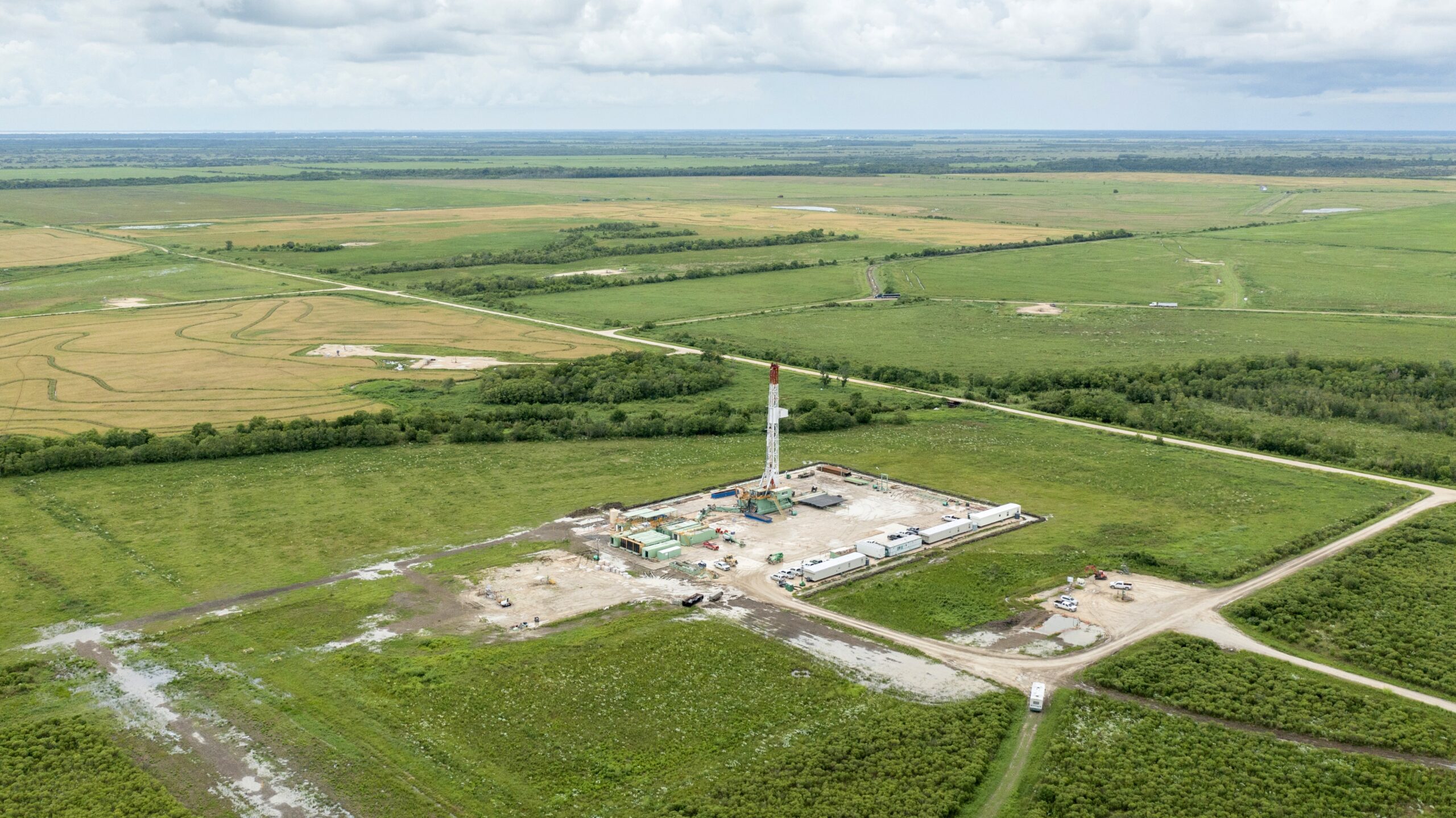 An aerial photo of one of Denbury's operations.