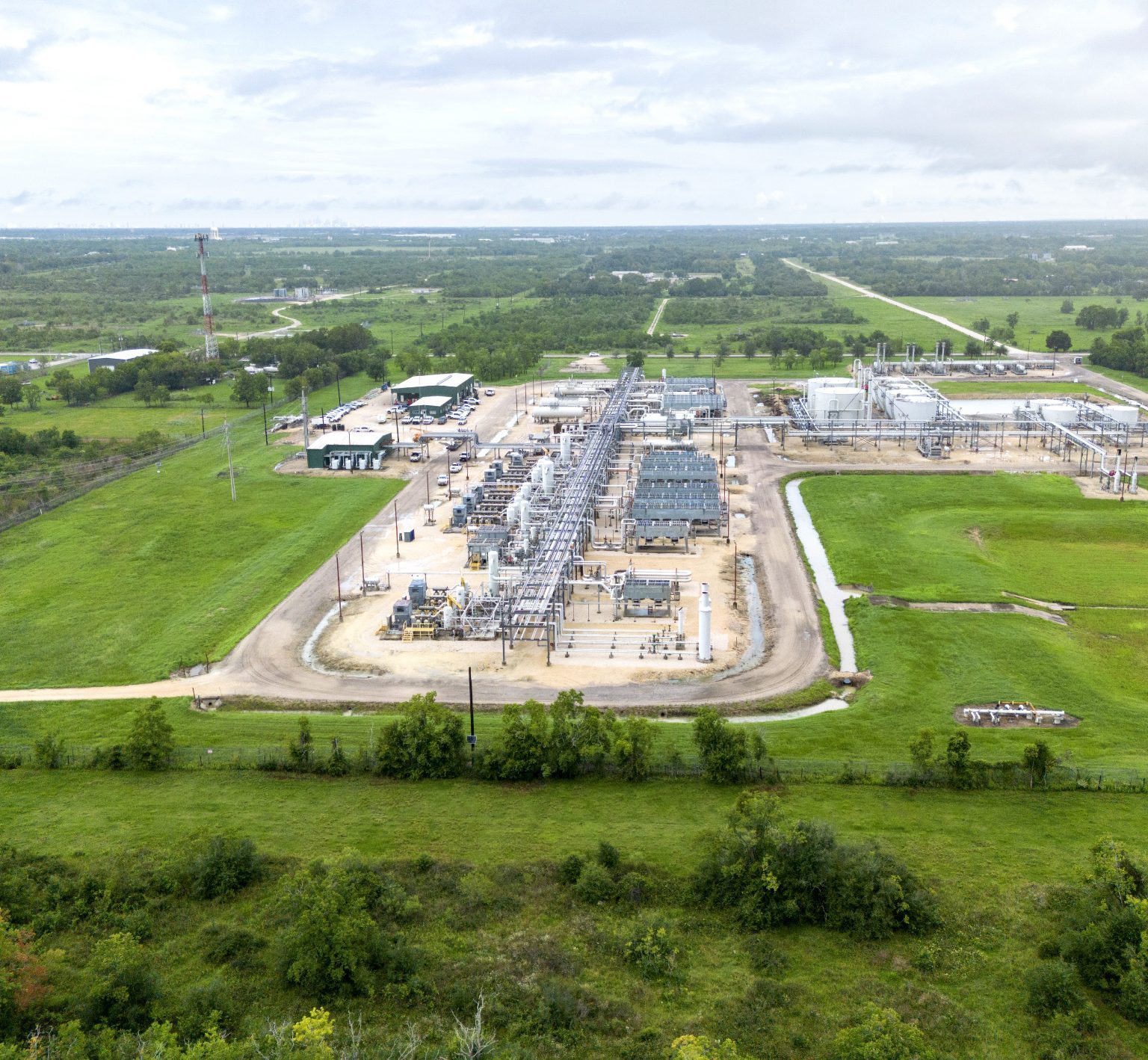 An aerial photo of one of Denbury's operations.